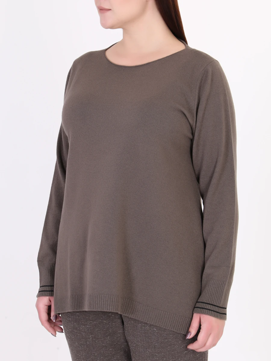 Джемпер однотонный LE TRICOT PERUGIA 46474/9427 Коричневый  Фото 4