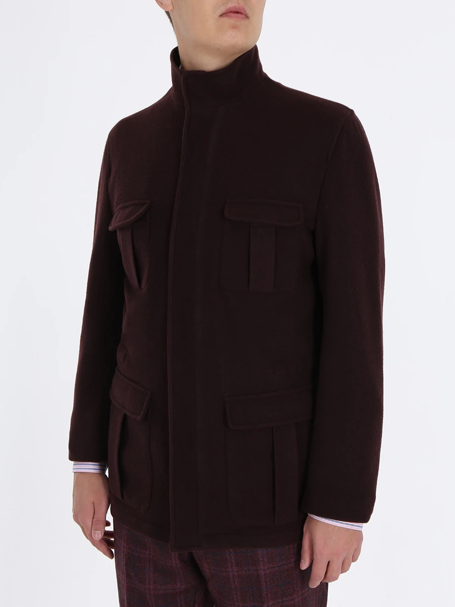 Пальто кашемировое KITON UW0628V03S07060000 Бордовый  Фото 4