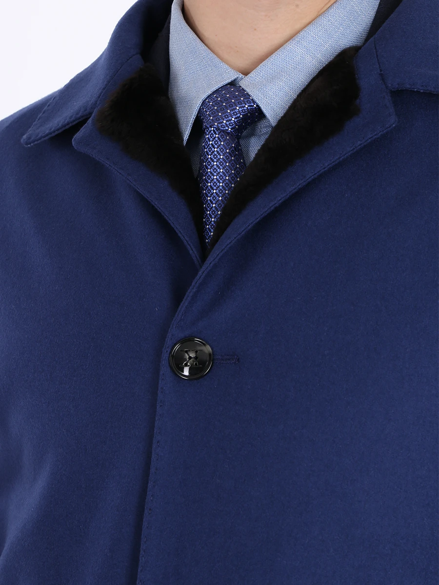 

Пальто кашемировое с мехом, Синий, UW0591CV03S0406000