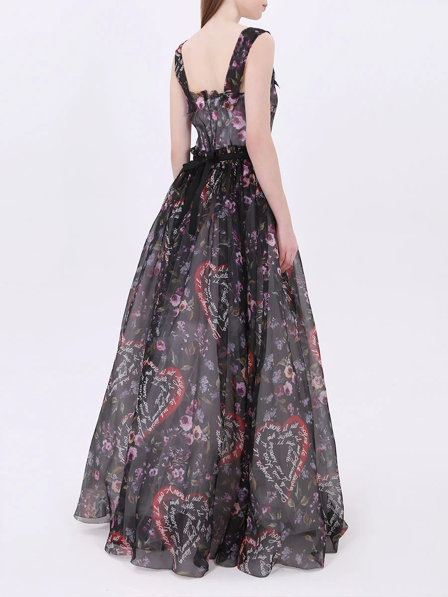 Платье шелковое с принтом DOLCE & GABBANA f68m3t hs1qb hni29 Полоска  Фото 3