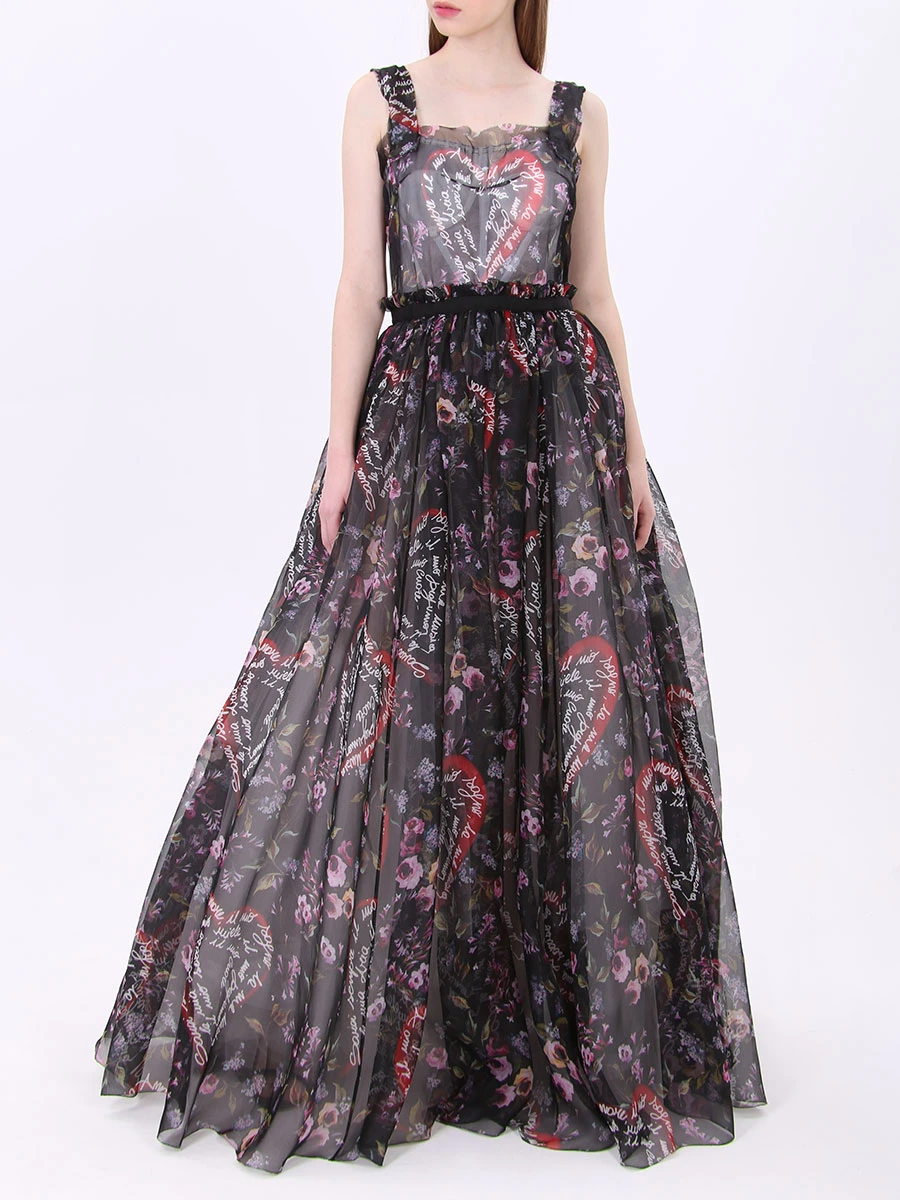 Платье шелковое с принтом DOLCE & GABBANA f68m3t hs1qb hni29 Полоска  Фото 2
