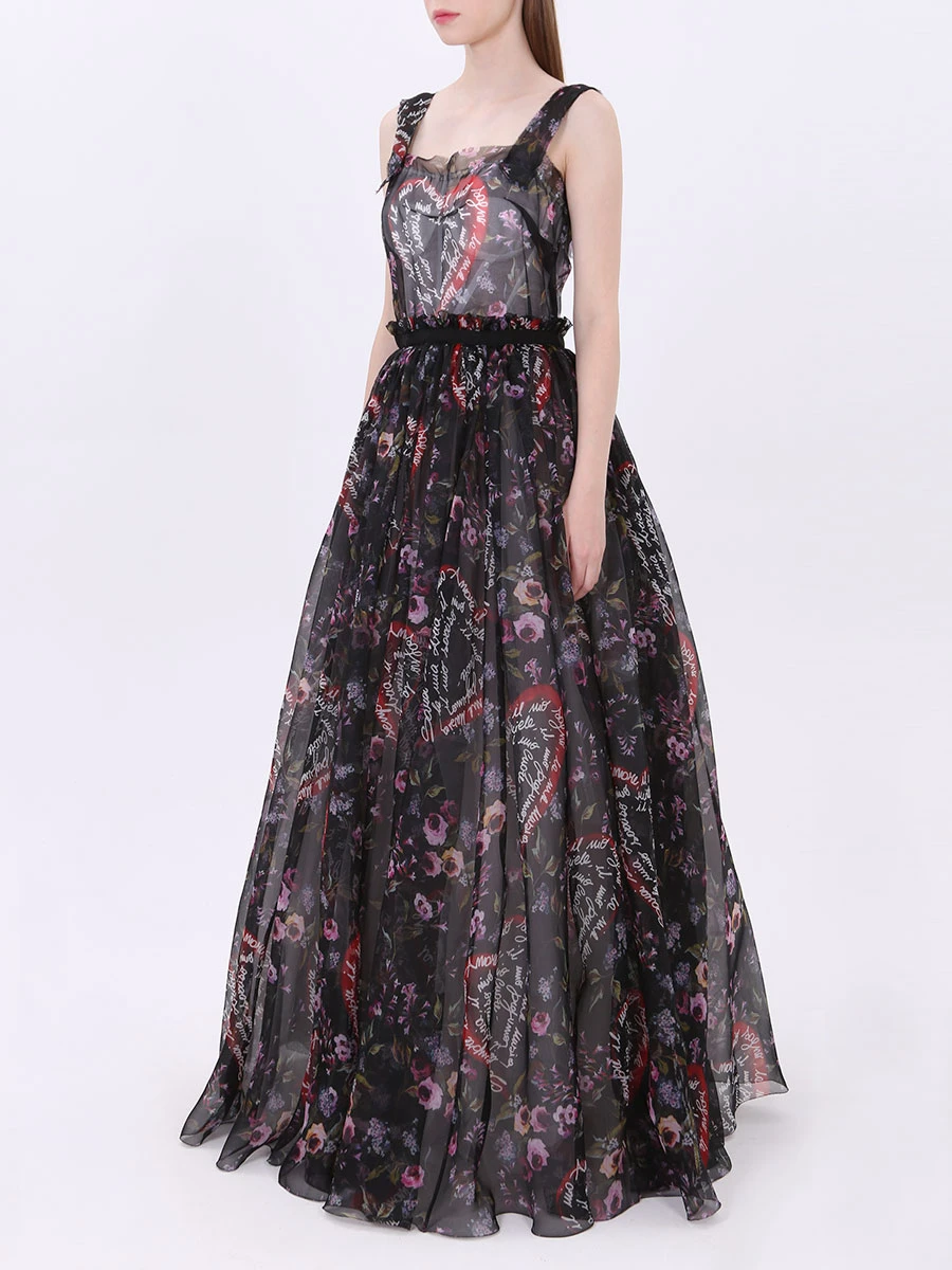 Платье шелковое с принтом DOLCE & GABBANA f68m3t hs1qb hni29 Полоска  Фото 4