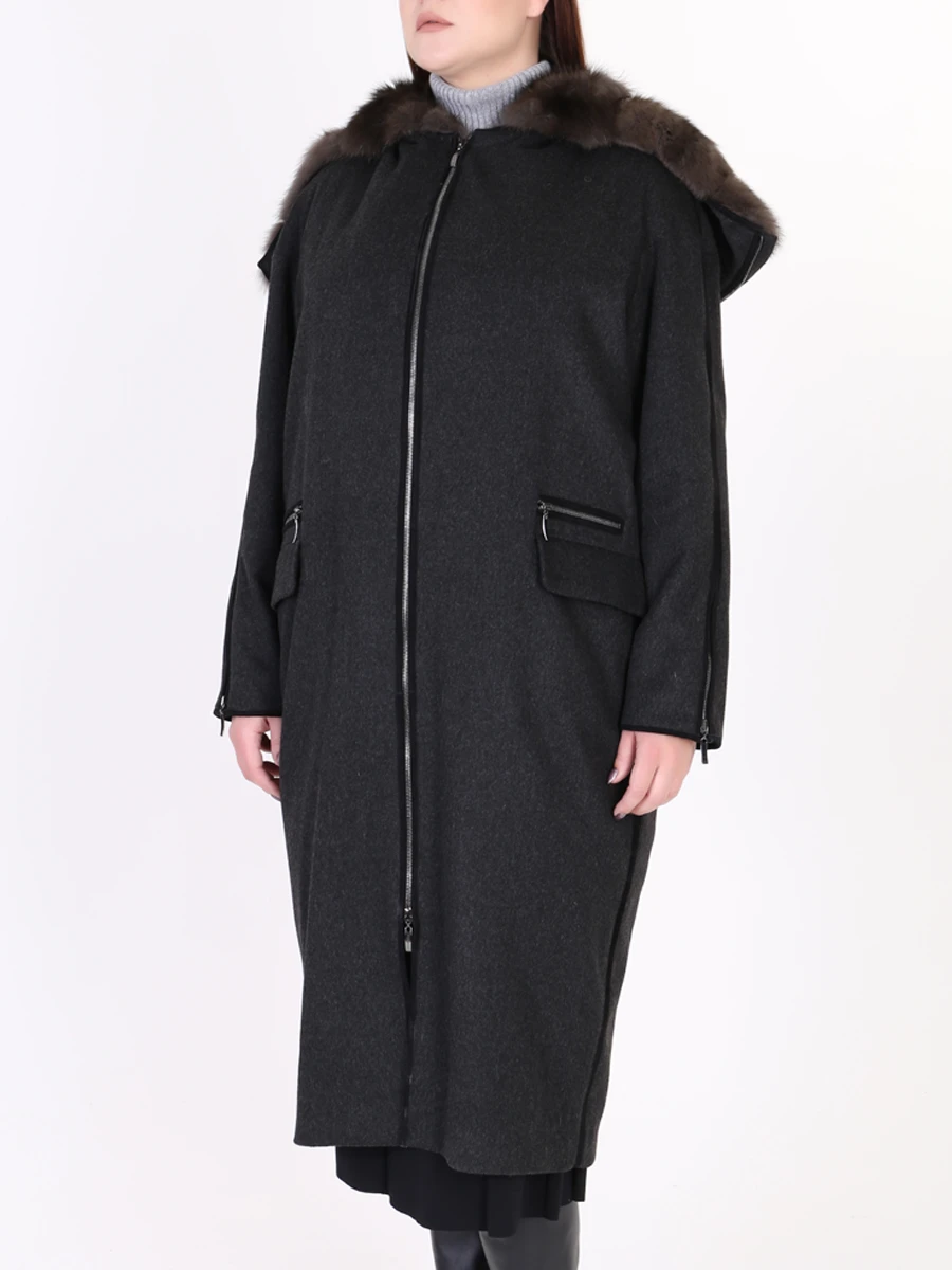 Парка с мехом соболя VIA CAPPELLA P1-17 Cashmere G/RemVestSbG/с жилетом Серый Серый  Фото 4