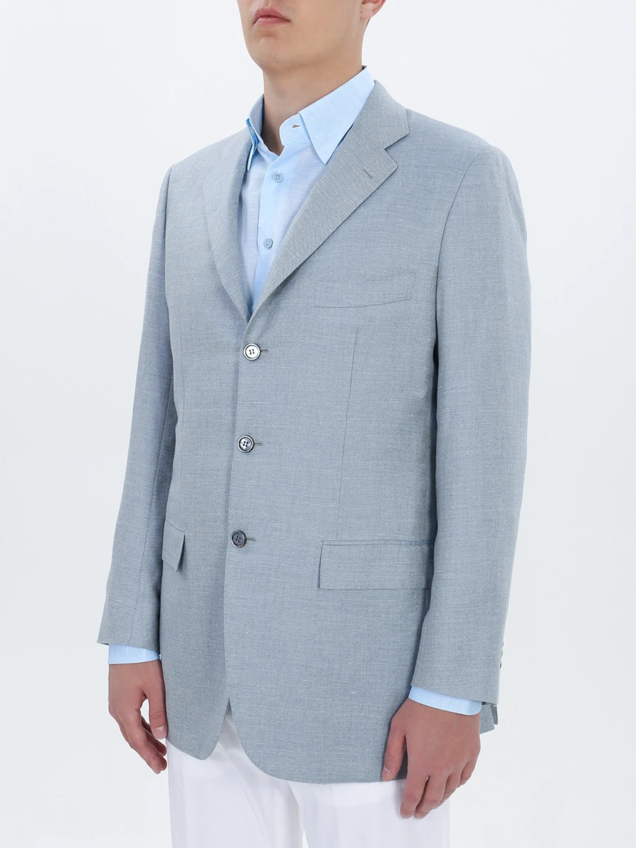 Пиджак классический KITON UG896F7001 Голубой  Фото 4