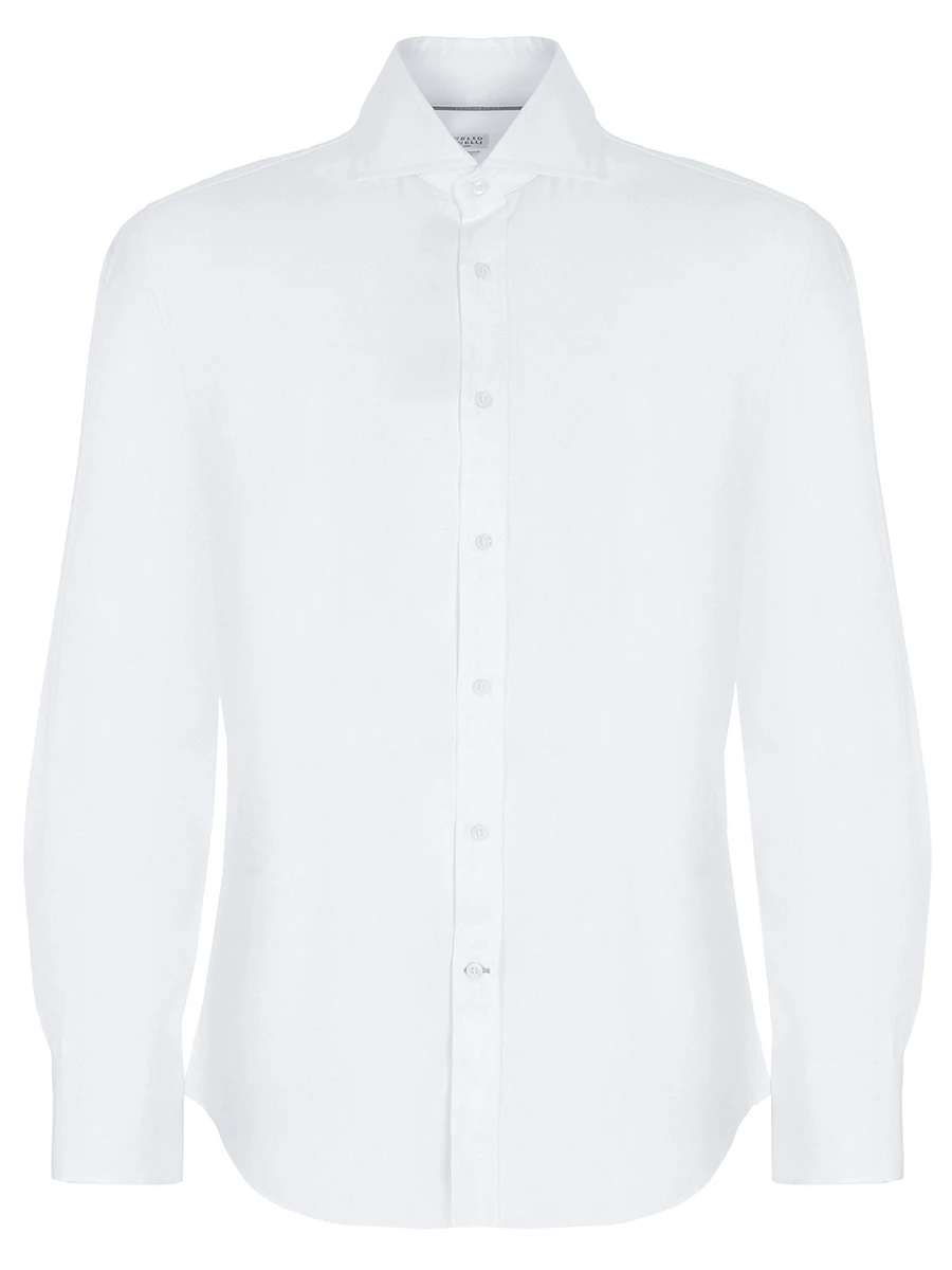Рубашка slim fit хлопковая BRUNELLO CUCINELLI ML6821718 C001, размер 56, цвет белый - фото 1