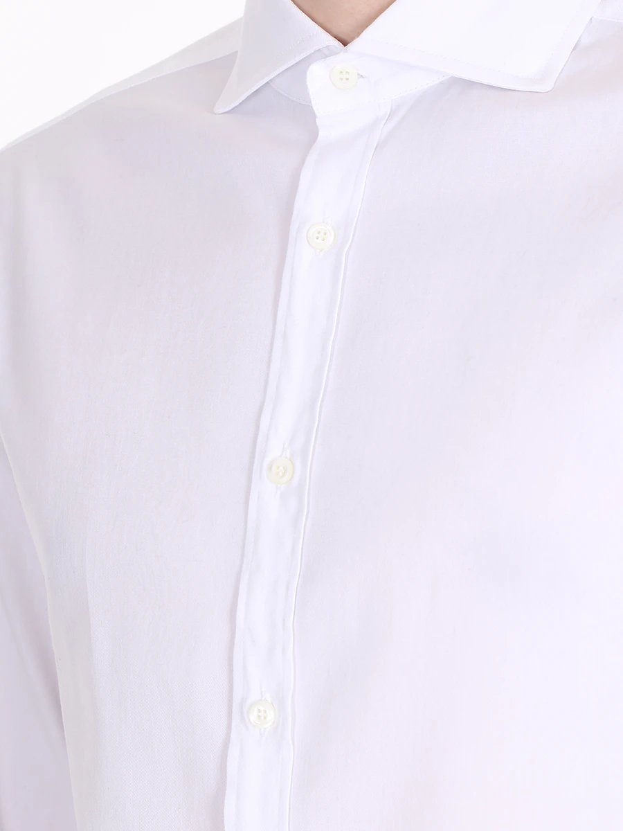 Рубашка slim fit хлопковая BRUNELLO CUCINELLI ML6821718 C001, размер 56, цвет белый - фото 5