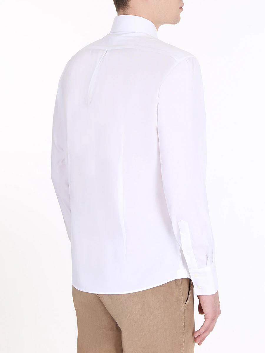 Рубашка slim fit хлопковая BRUNELLO CUCINELLI ML6821718 C001, размер 56, цвет белый - фото 3