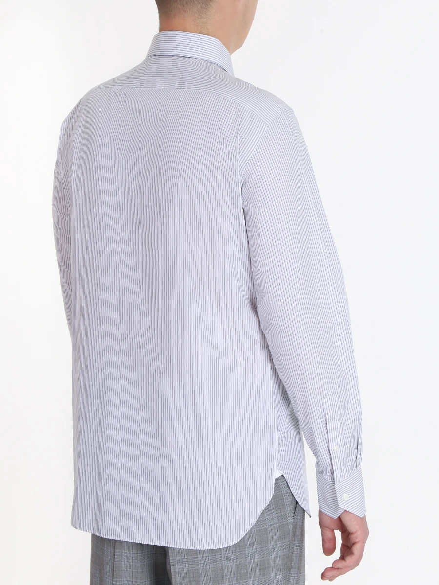 Рубашка slim fit в полоску ERMENEGILDO ZEGNA 7015219msopa, размер 54, цвет полоска - фото 3