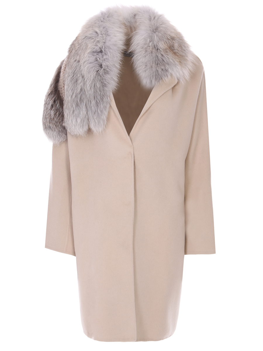 Пальто с мехом лисы ERMANNO SCERVINO
