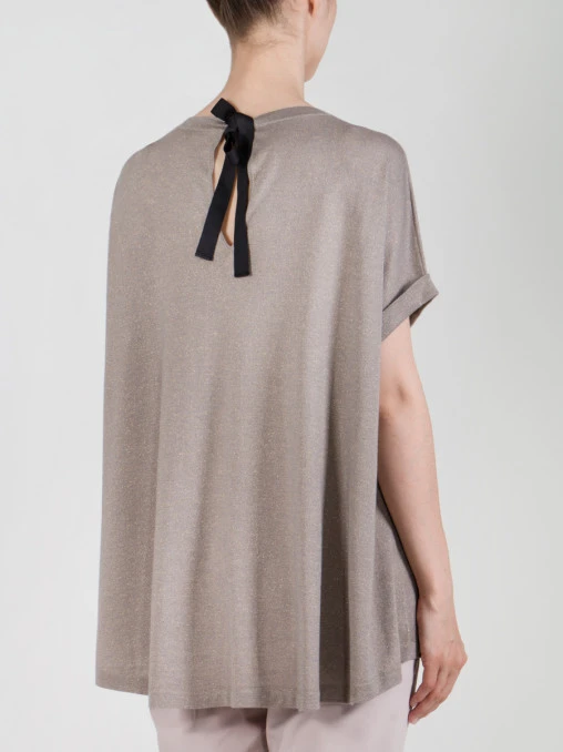 Кашемировая футболка BRUNELLO CUCINELLI ё Бежевый  Фото 3