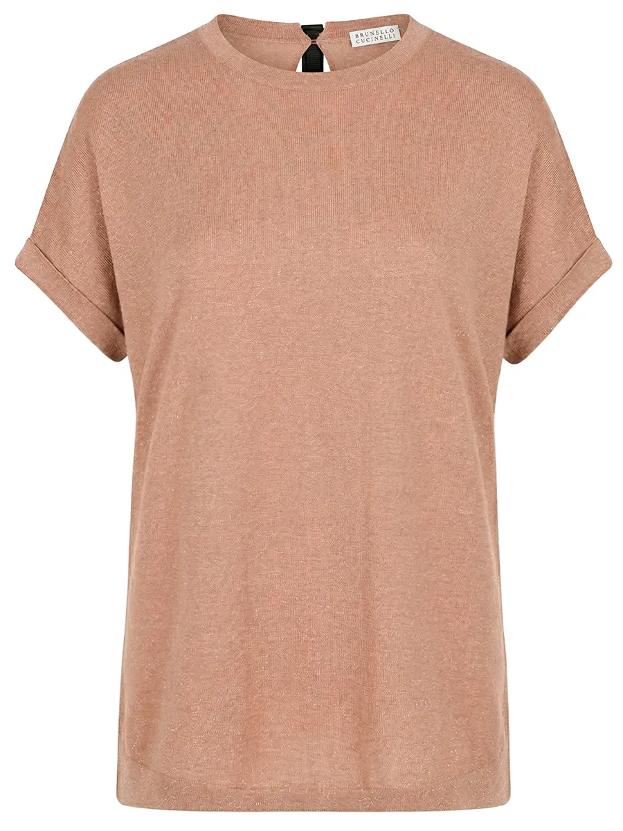 

Футболка кашемировая, Коричневый, M41810020 Рыжий люрекс