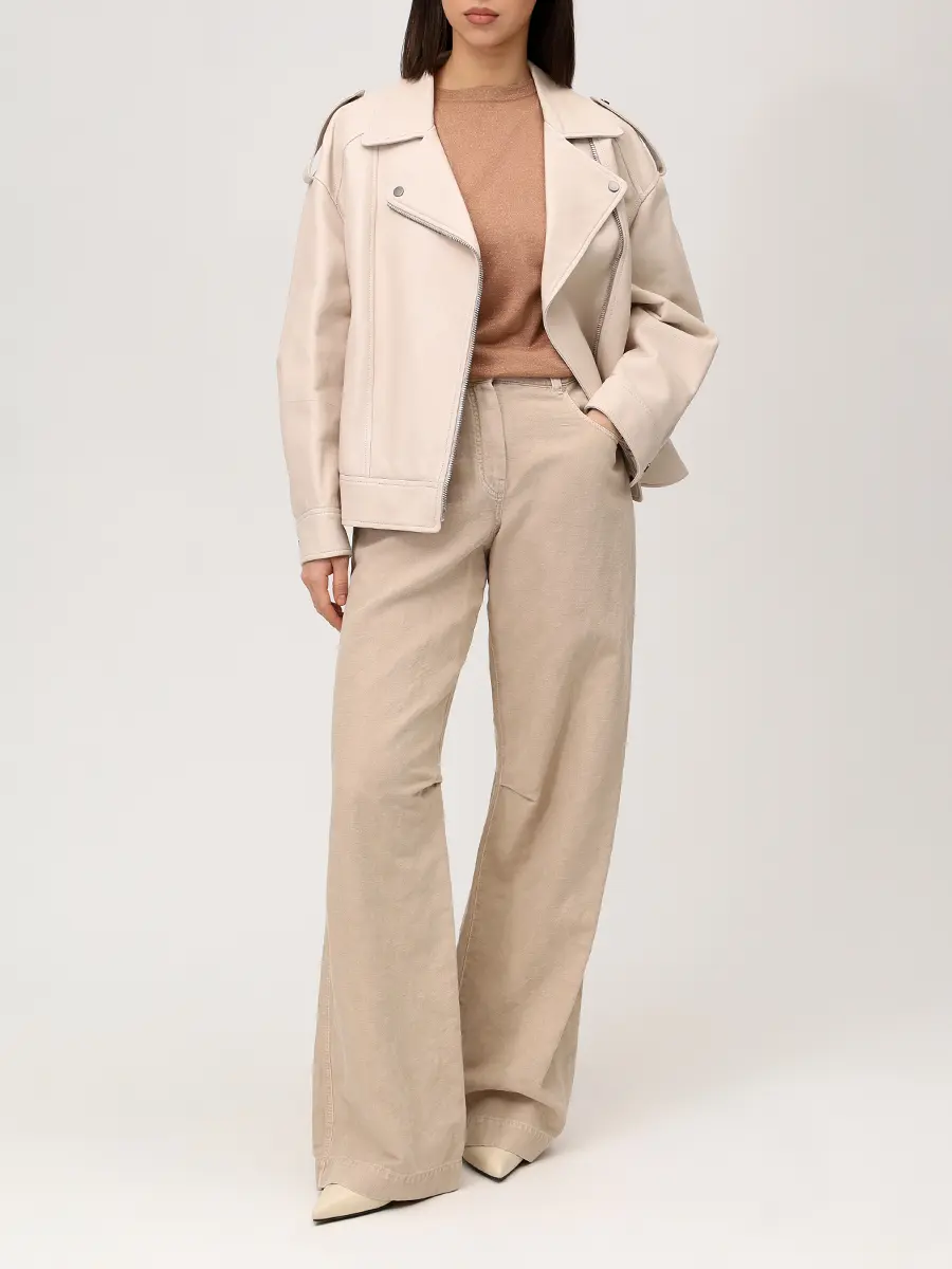 Футболка кашемировая BRUNELLO CUCINELLI M41810020 Рыжий люрекс Коричневый  Фото 2