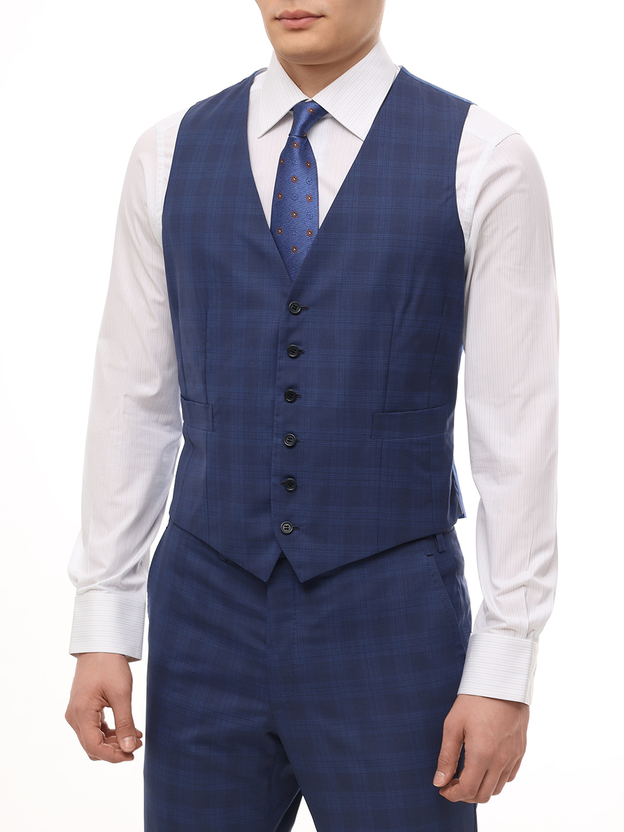 Костюм-тройка шерстяной KITON uagl89k01x2024000 l07 /size51 Синий  Фото 6