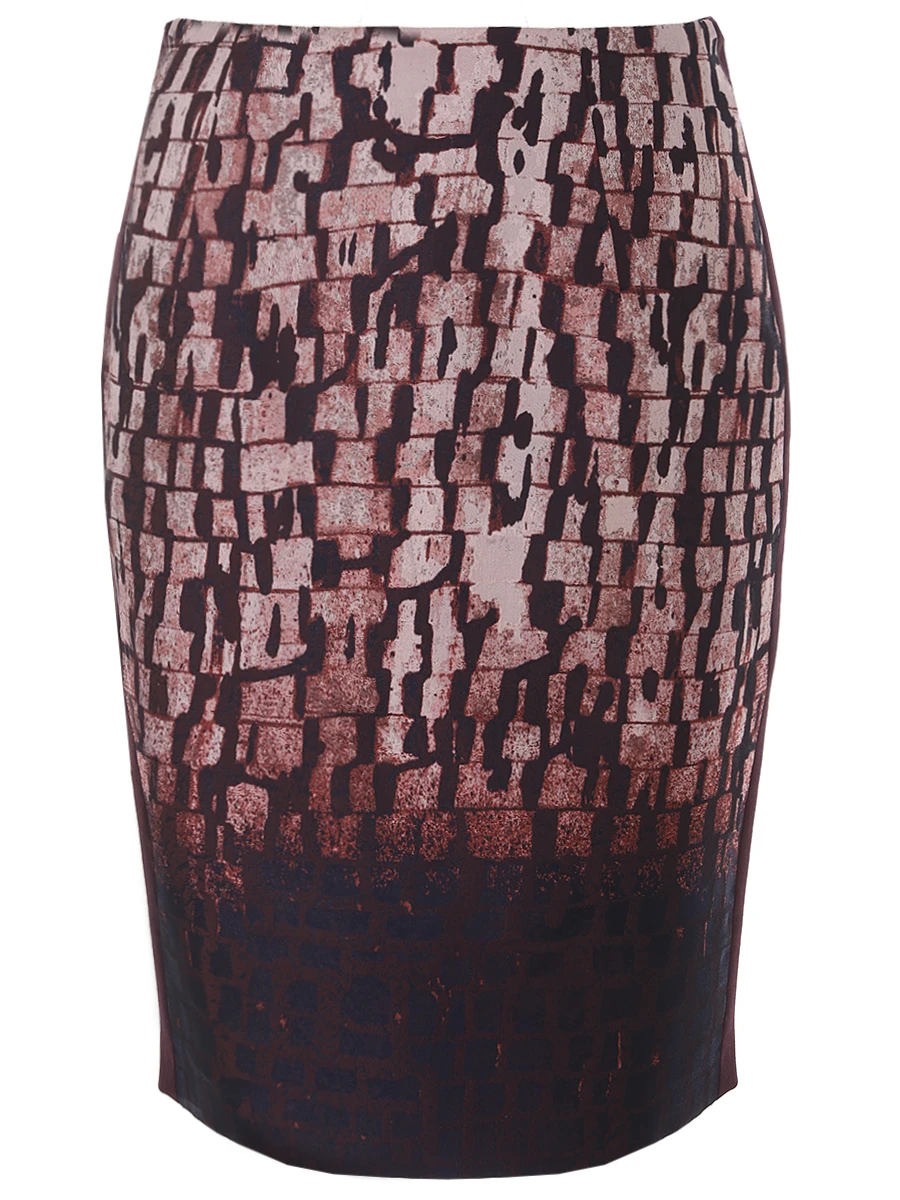 

Юбка-карандаш с принтом, Бордовый, Vilina50250555/973