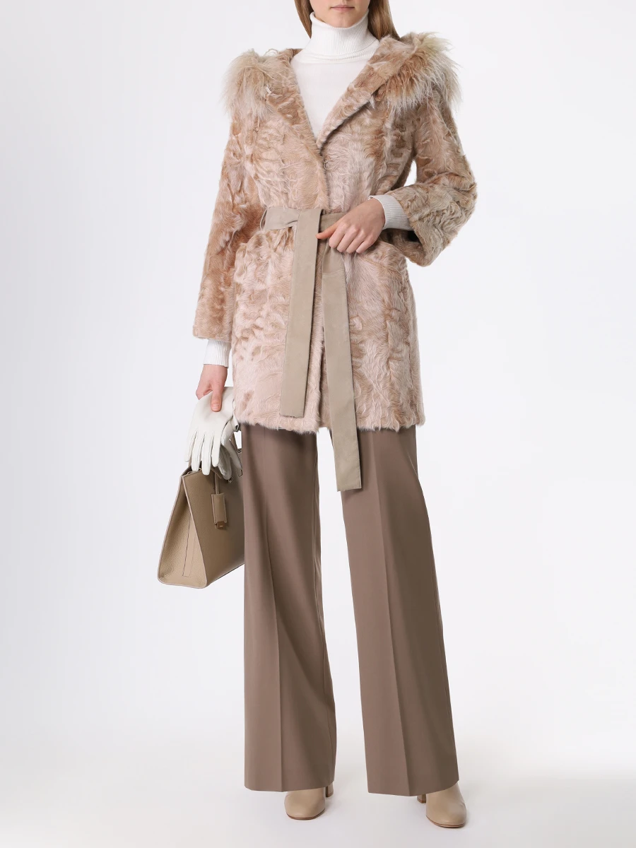 

Шуба из овчины, Бежевый, MRPEONIA/85 Персик/капюшон