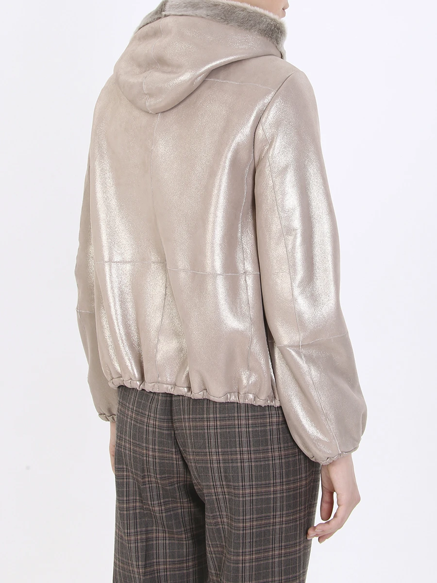 Дубленка из овчины BRUNELLO CUCINELLI MPMPI8508 C7604 Бежевый  Фото 3