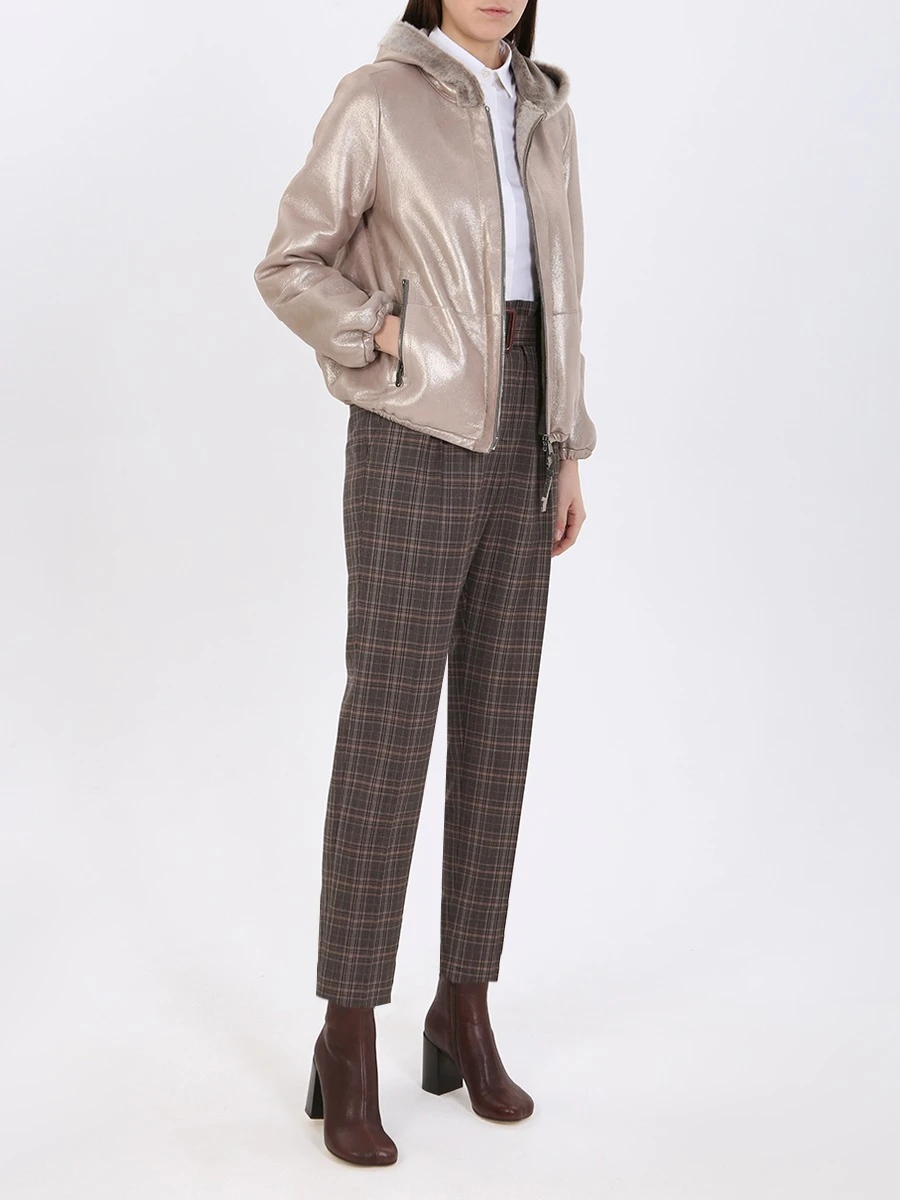 Дубленка из овчины BRUNELLO CUCINELLI MPMPI8508 C7604 Бежевый  Фото 2