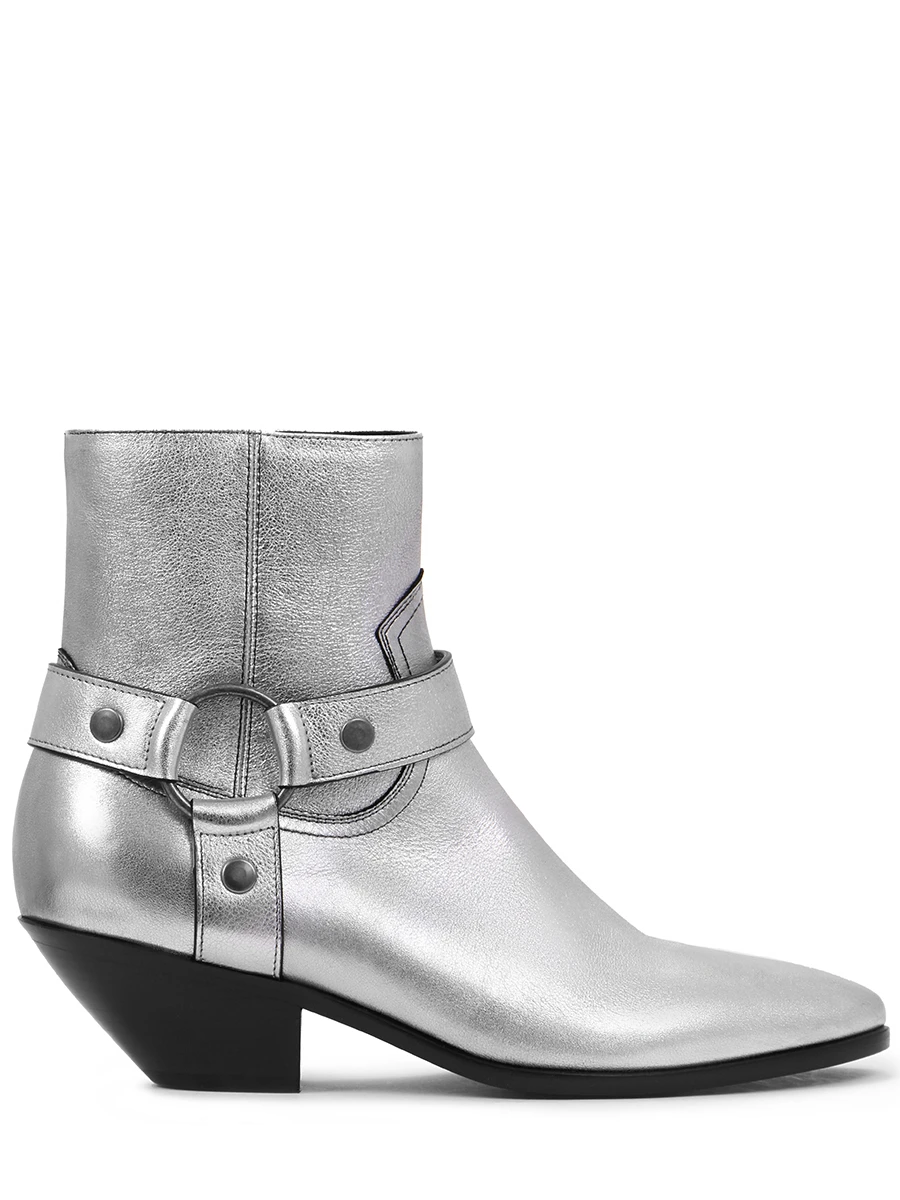

Кожаные ботильоны-казаки West, Серебряный, 57918806S00
