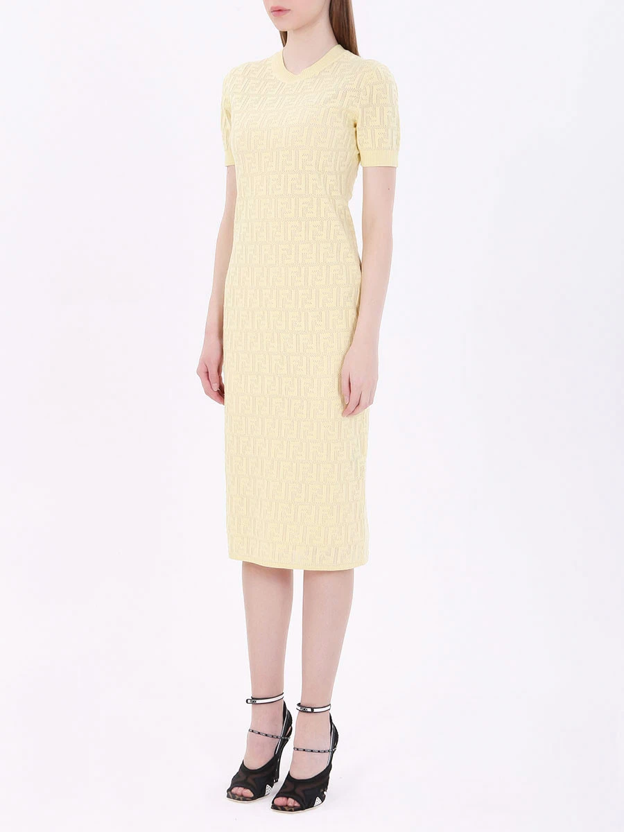 

Платье с принтом, Желтый, FZD772 A8KK F16WR