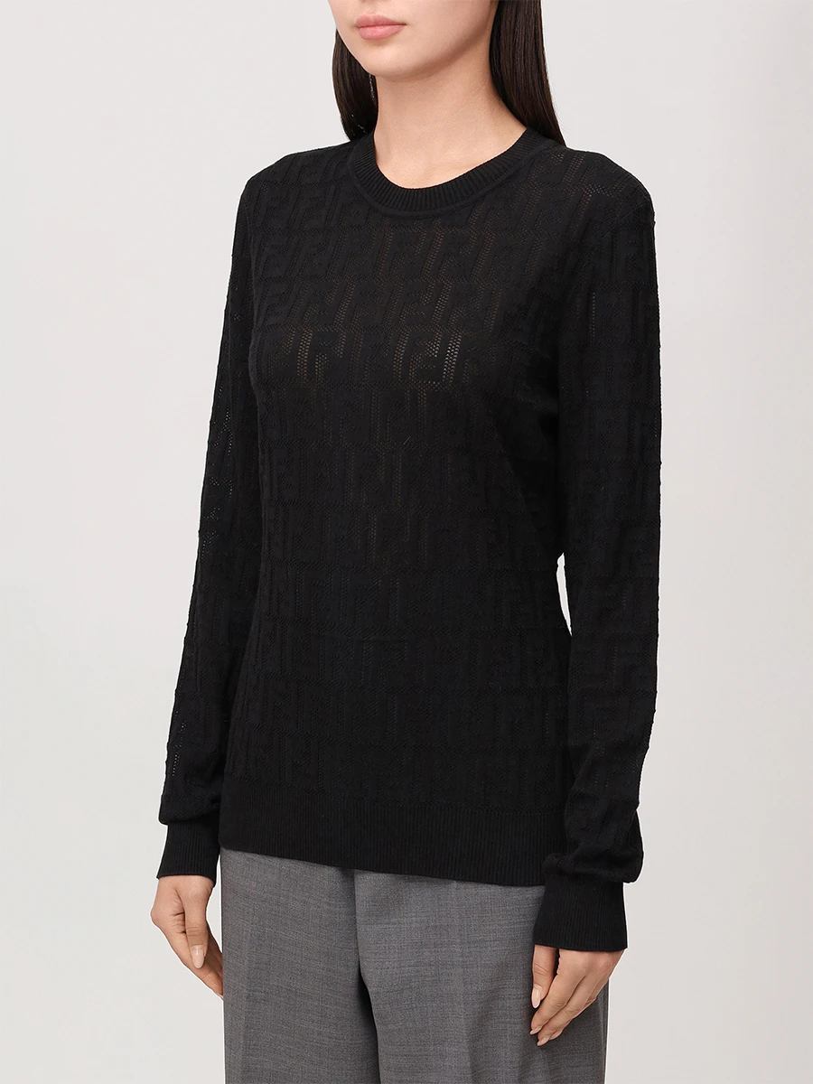 Джемпер хлопковый FENDI FZY841 A8KK F0GME Черный  Фото 4