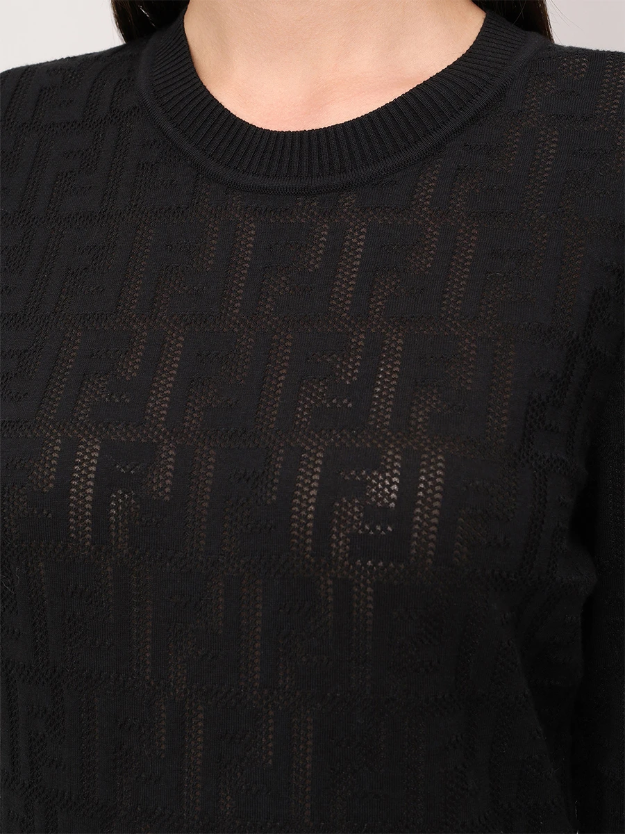 Джемпер хлопковый FENDI FZY841 A8KK F0GME Черный  Фото 5