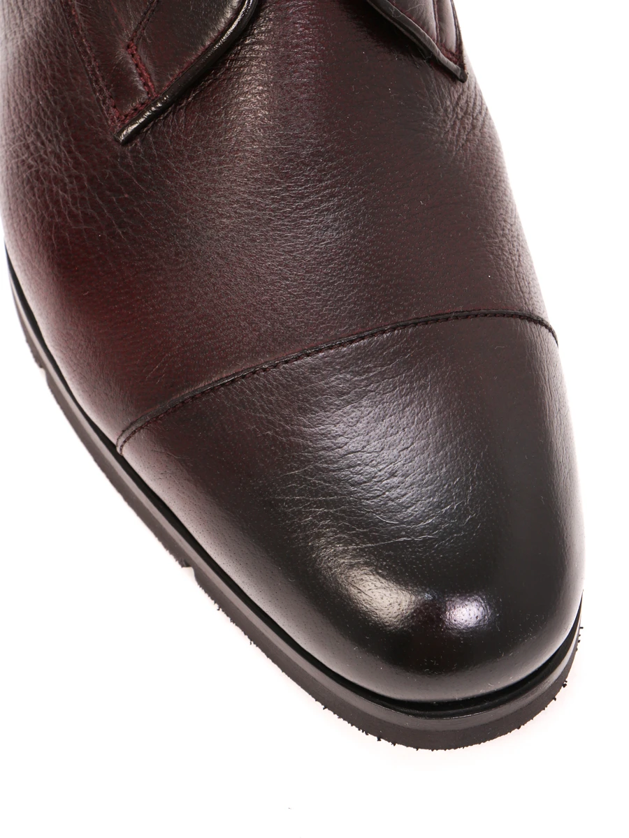 Кожаные туфли-дерби с мехом SANTONI MCAZ16963SI5APDNB52 B52, размер 41.5, цвет бордовый - фото 5