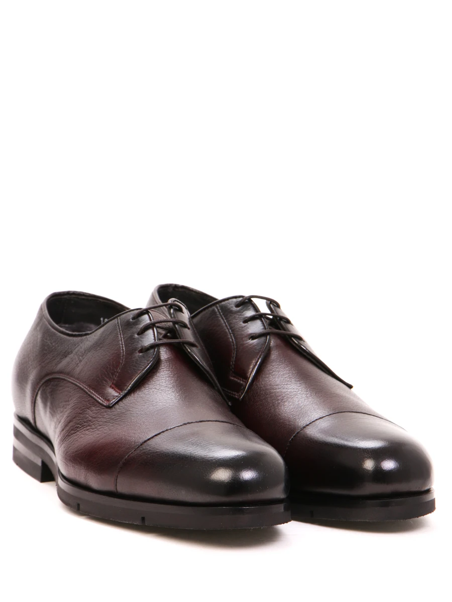 Кожаные туфли-дерби с мехом SANTONI MCAZ16963SI5APDNB52 B52, размер 41.5, цвет бордовый - фото 2