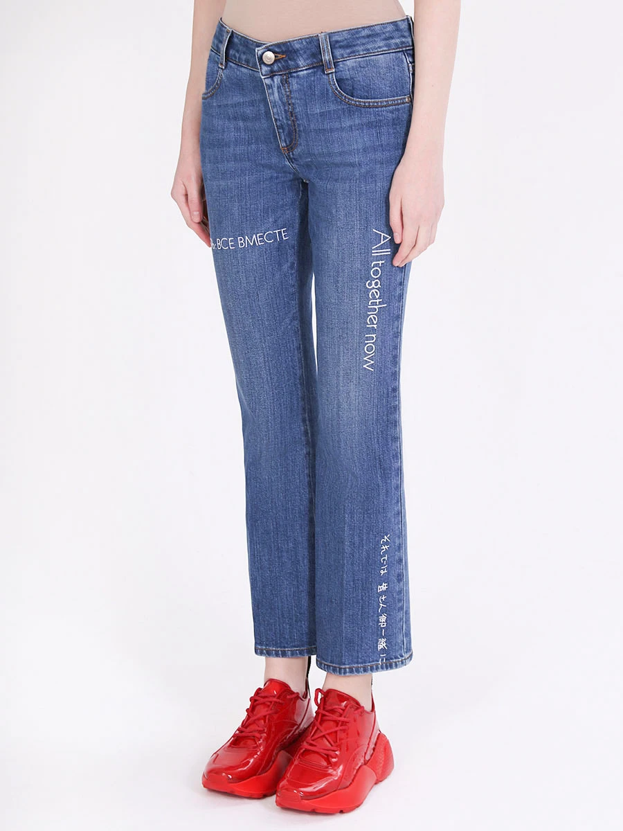 Джинсы с принтом STELLA MCCARTNEY 475508 Синий  Фото 4