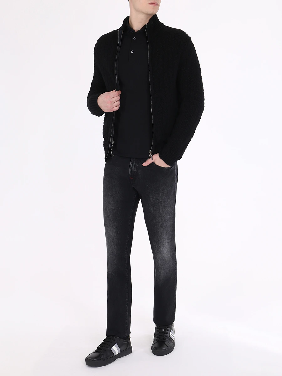 Поло базовое хлопковое FIORONI CASHMERE M19TC1C3 TC16 Синий  Фото 2