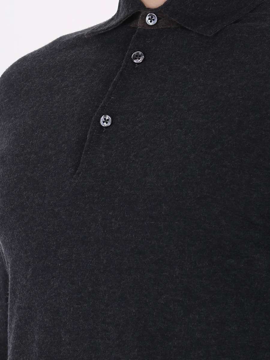 Поло базовое хлопковое FIORONI CASHMERE M19TC1C3 TC18 Серый  Фото 5