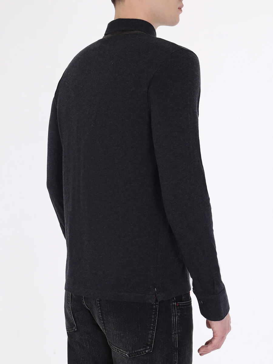 Поло базовое хлопковое FIORONI CASHMERE M19TC1C3 TC18 Серый  Фото 3