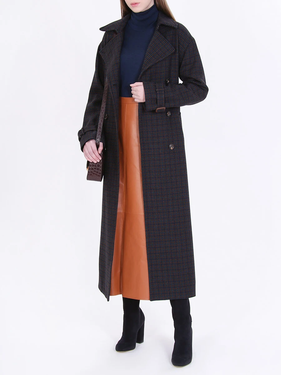 Пальто шерстяное в клетку LORO PIANA FAI7828 FOCL Клетка  Фото 2