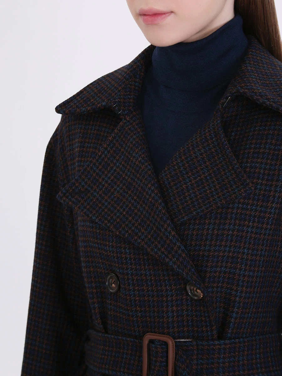 Пальто шерстяное в клетку LORO PIANA FAI7828 FOCL Клетка  Фото 5