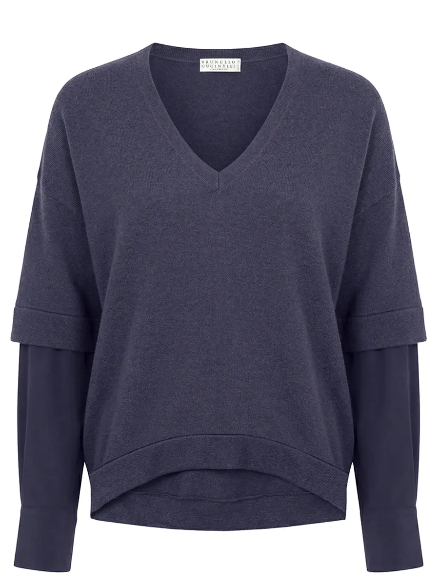 

Пуловер кашемировый, Синий, M1X542000P/кор