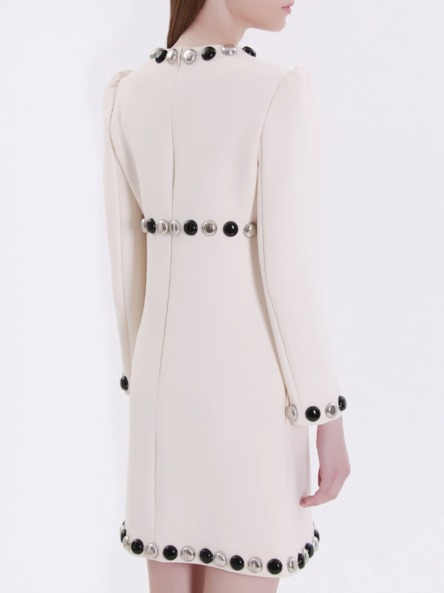 Платье шерстяное CELINE 2R1416102 01OW Бежевый  Фото 4