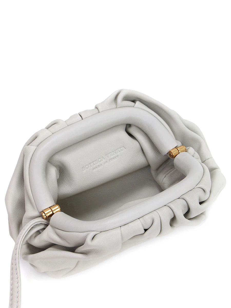 Сумка кожаная The Pouch BOTTEGA VENETA 577816 VBIU5 9646 Бежевый  Фото 3