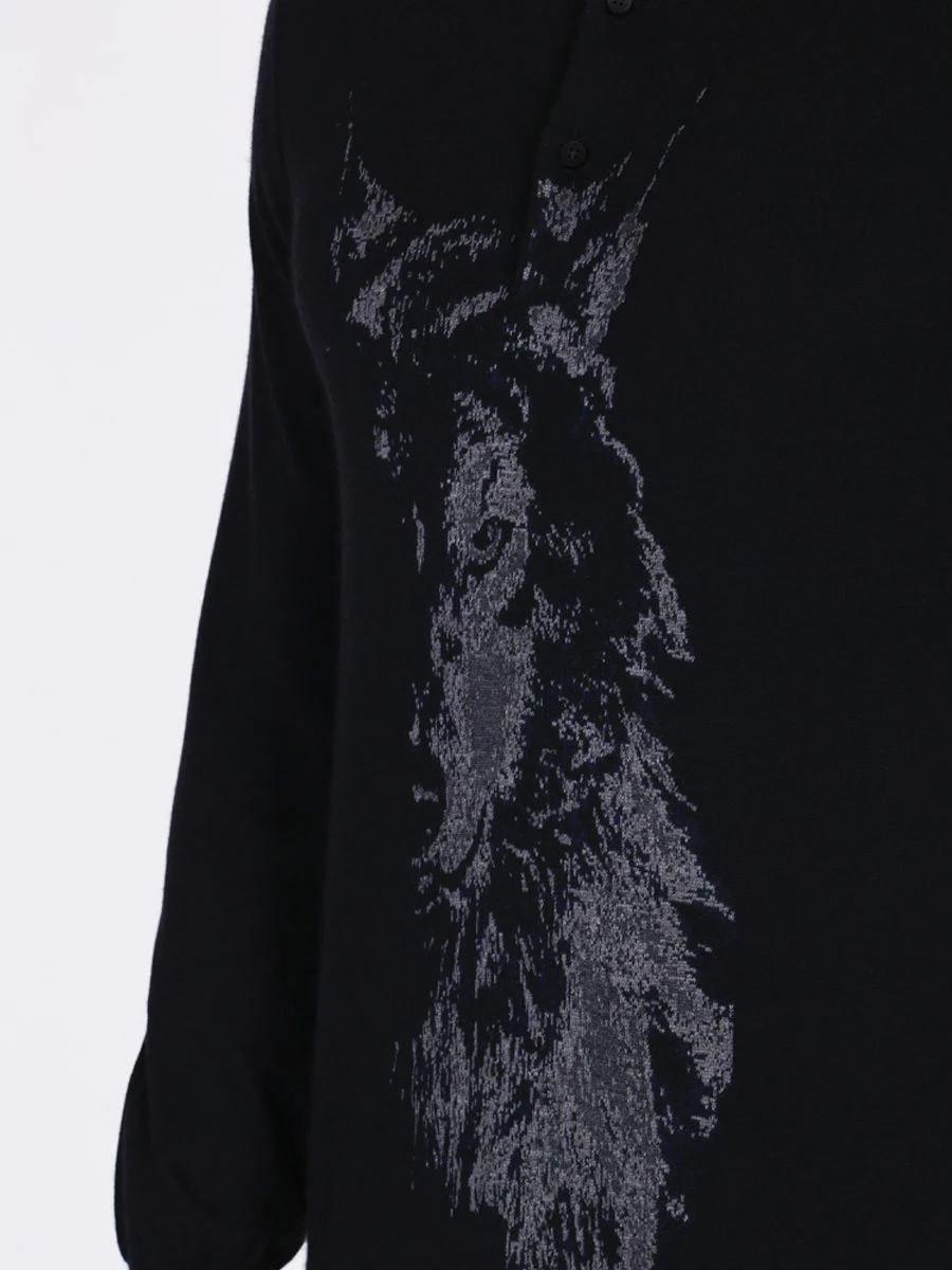 Поло кашемировое с принтом BERTOLO LUXURY MENSWEAR 901926/001851 1000 Принт  Фото 5