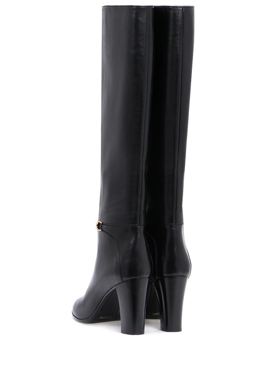 Кожаные сапоги CELINE 333853194 38NO Черный  Фото 4