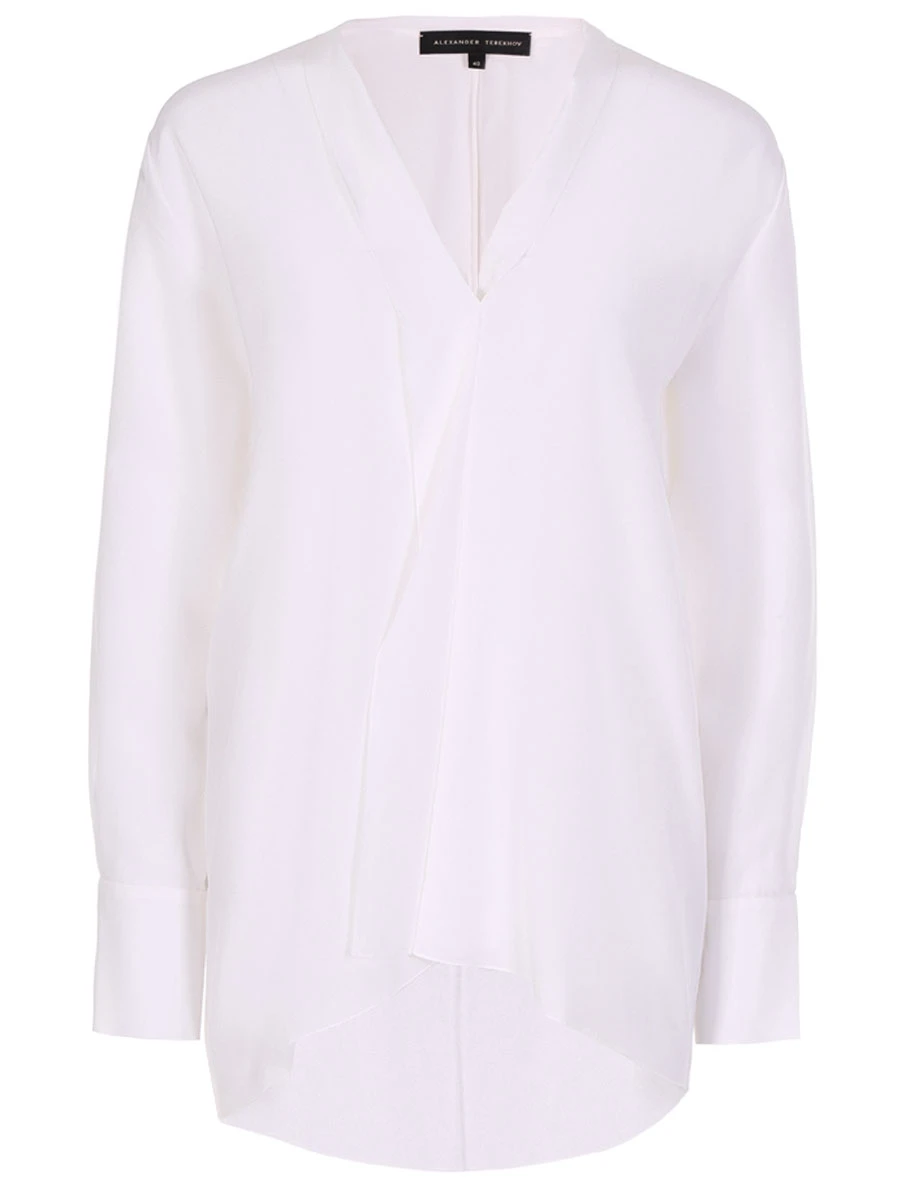 Шелковая блуза TEREKHOV BL 186/ белый, размер 38 BL 186/ белый - фото 1