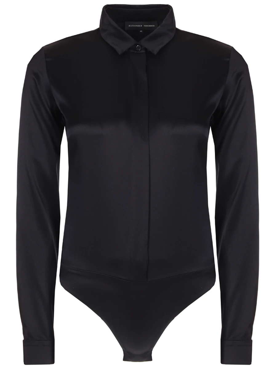 Шелковая блуза-боди TEREKHOV BLBS 016, размер 40, цвет черный