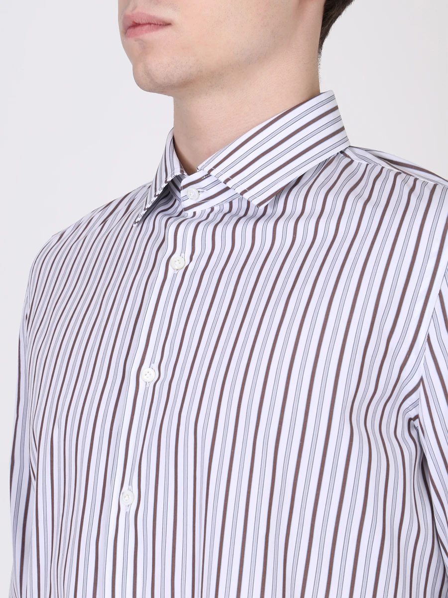 

Рубашка в полоску Slim Fit, Белый, CMC21914WM10