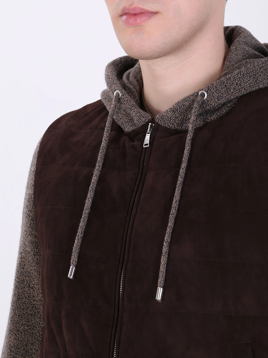 Бомбер комбинированный FIORONI CASHMERE M19TP2E2 TP2.3 Коричневый  Фото 5