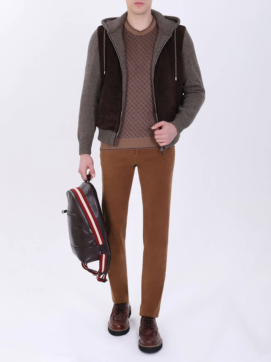 Бомбер комбинированный FIORONI CASHMERE M19TP2E2 TP2.3 Коричневый  Фото 2