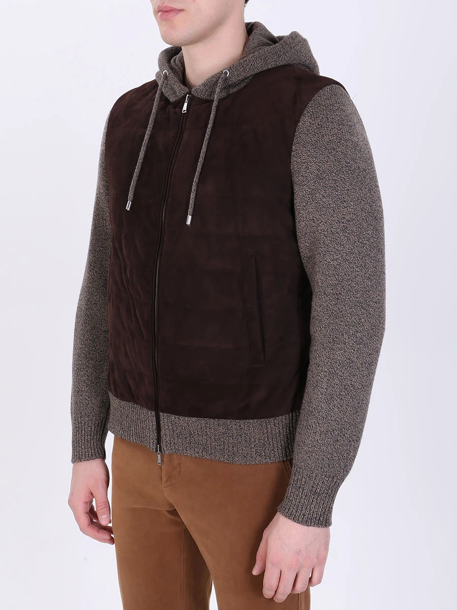 Бомбер комбинированный FIORONI CASHMERE M19TP2E2 TP2.3 Коричневый  Фото 4