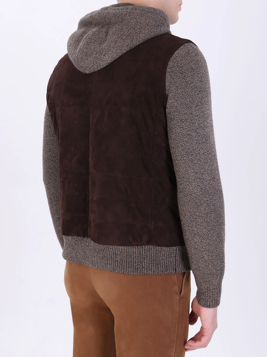 Бомбер комбинированный FIORONI CASHMERE M19TP2E2 TP2.3 Коричневый  Фото 3