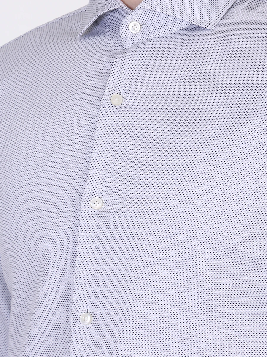 Рубашка Slim Fit хлопковая BOSS 50416073/001, размер 46, цвет серый 50416073/001 - фото 5