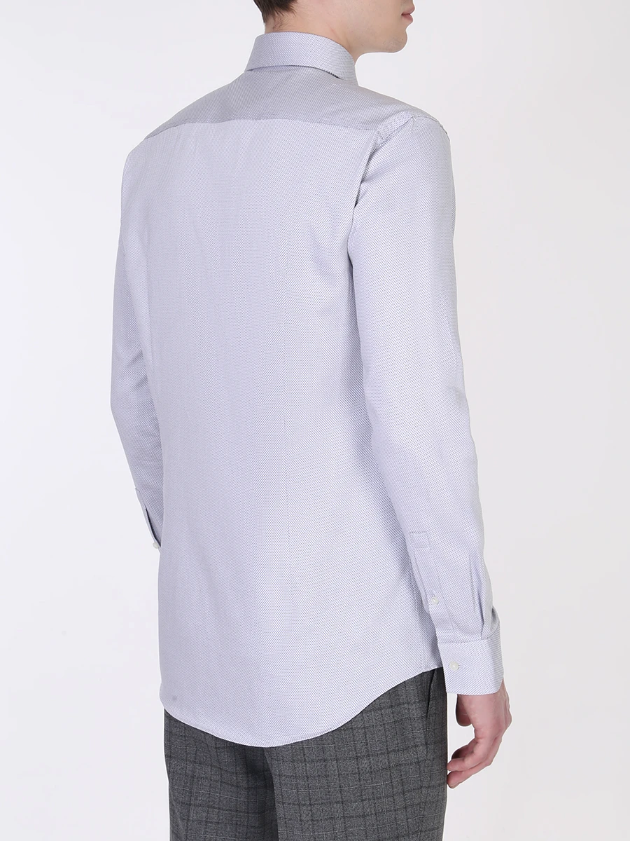 Рубашка Slim Fit хлопковая BOSS 50416073/001, размер 46, цвет серый 50416073/001 - фото 3