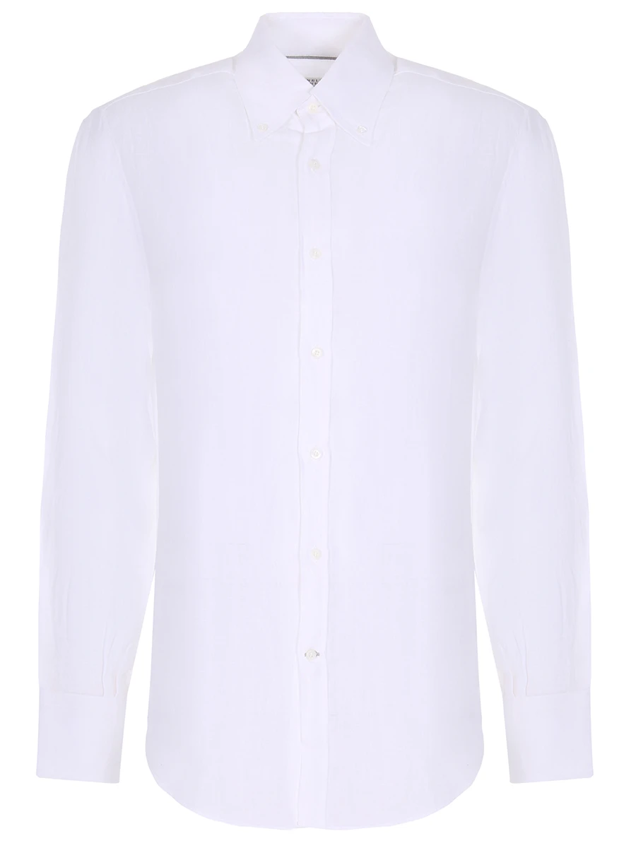 Рубашка льняная basic fit BRUNELLO CUCINELLI MB6080038 C159, размер 50, цвет белый - фото 1