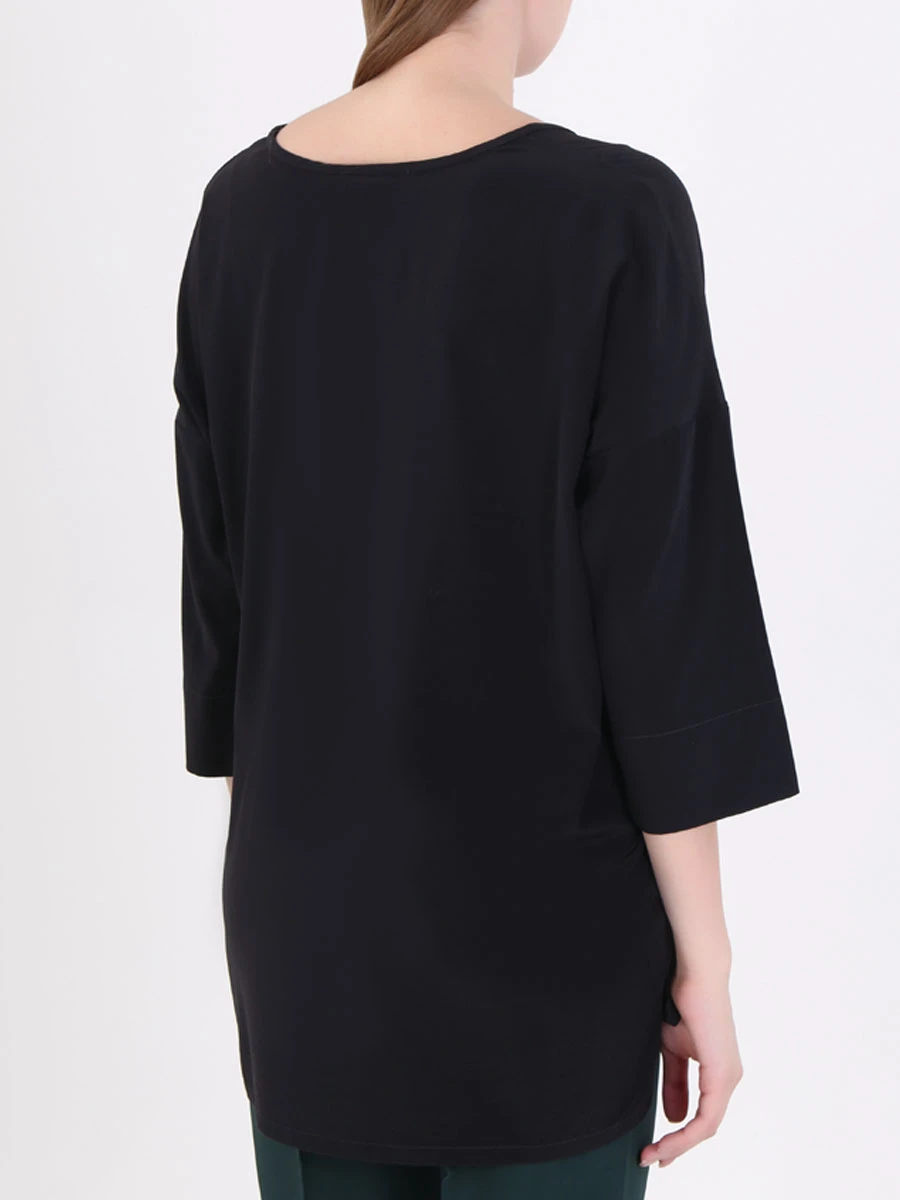 Блуза шелковая EREDA 19WEDTS020, размер 46, цвет черный - фото 3