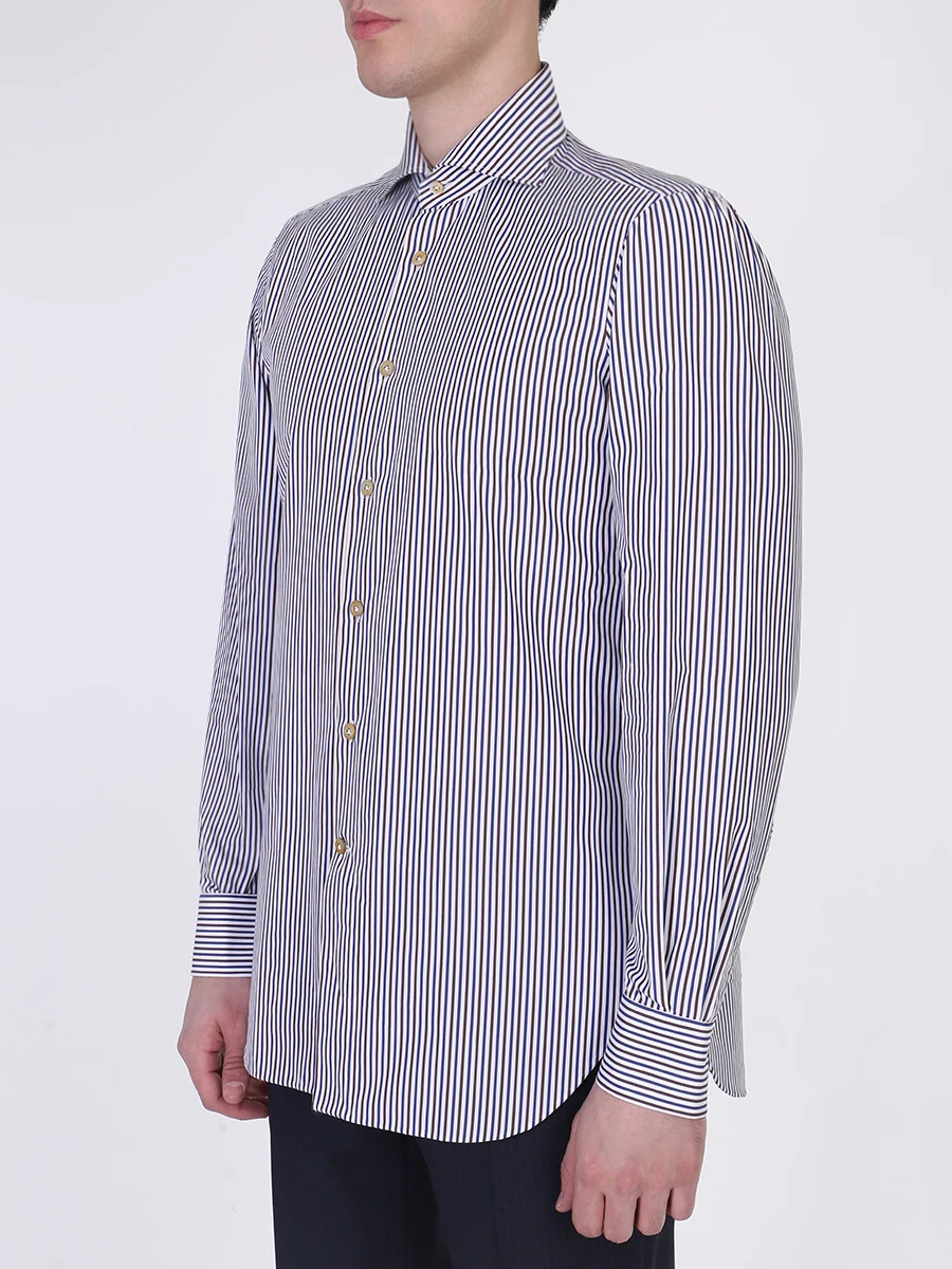 Рубашка Regular Fit в полоску KITON 448602, размер 52, цвет мультиколор - фото 4